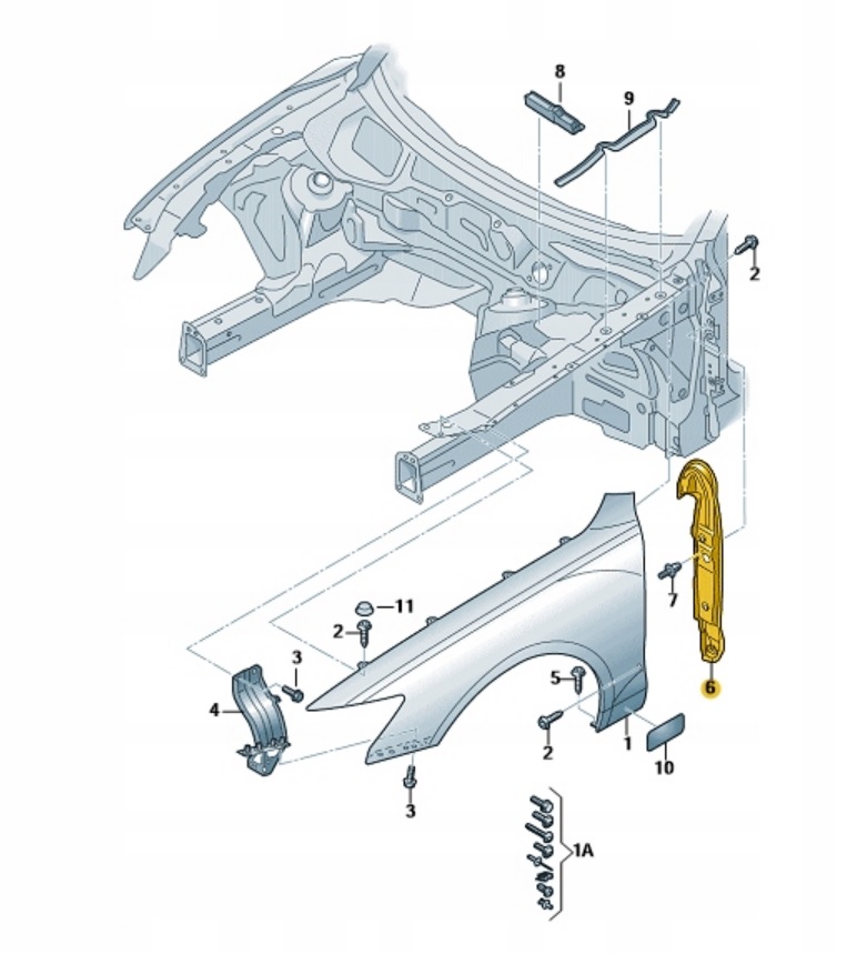 фото №10, Audi a6 s6 c7 10-18 захист задня шумоізоляція крила правого оригінал