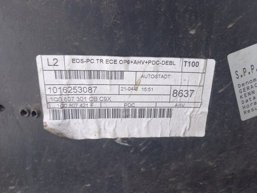 фото №9, Vw eos 1q0 бампер задній задня оригінал!