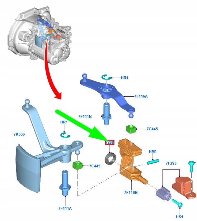 фото №7, Прокладка важіль перемикання передач ford fiesta mk7 1064929 957t-7288-ab
