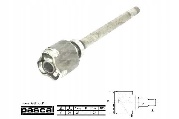 фото №1, Pascal шарнір привідний внутрішній citroen jumper