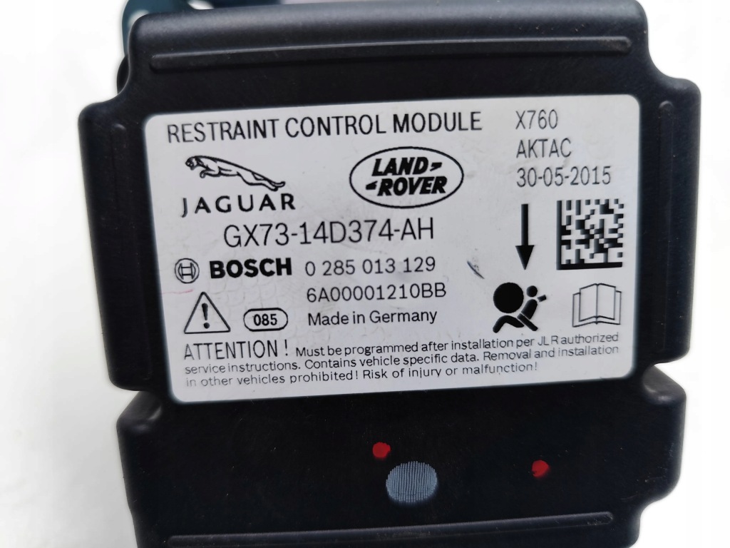 Jaguar xe блок керування / модуль подушка безпеки 2.0 бензин 147kw 200 hp 0285013129 Зі Шроту