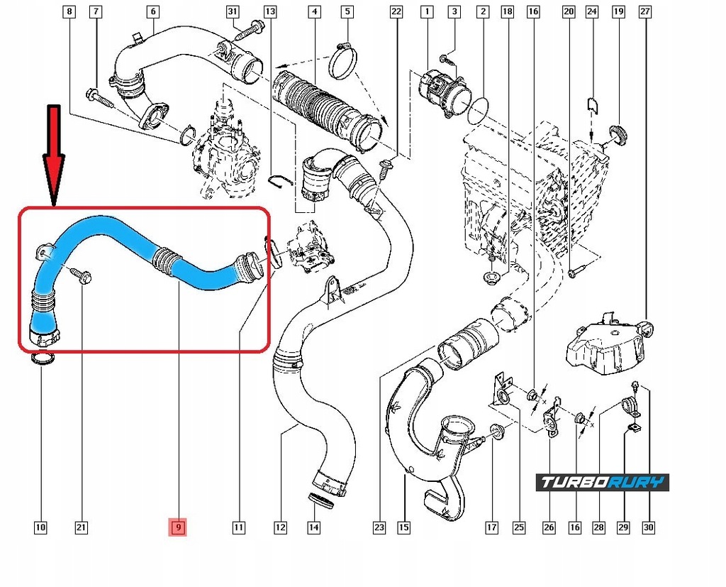 фото №7, Труба renault megane scenic iii 1.9 dci 8200804000