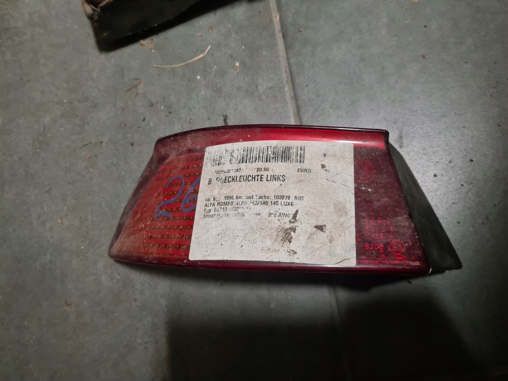 фото №1, Лампа левая задняя alfa romeo 145 146
