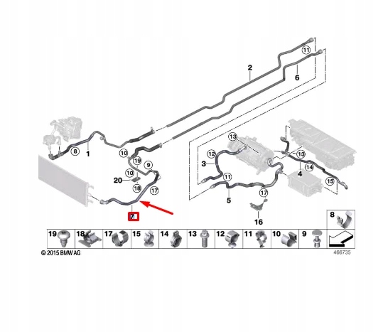 Bmw 2 active tourer f45 пабтрубок  обратный жидкость охлаждающий 17127645479 Цена