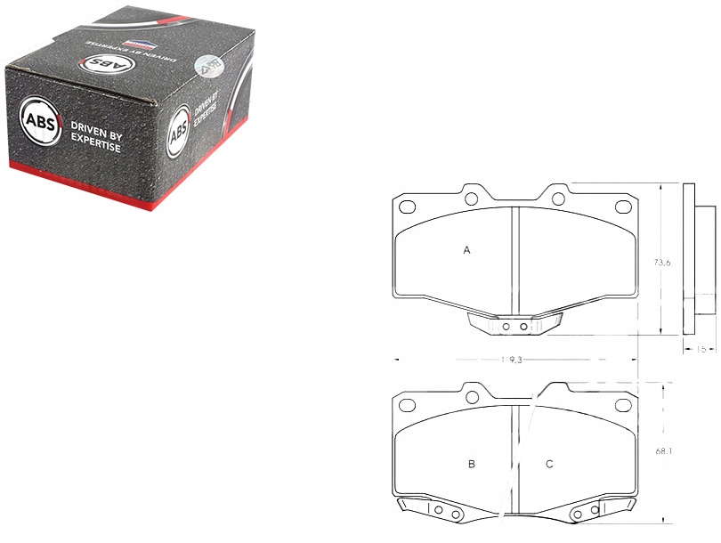 фото №1, Гальмівні колодки гальмівні toyota hilux 88-05 a.b.s.