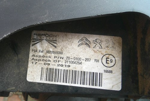 фото №10, Citroen berlingo iv combo e 18r+ правая задняя лампа оригинал