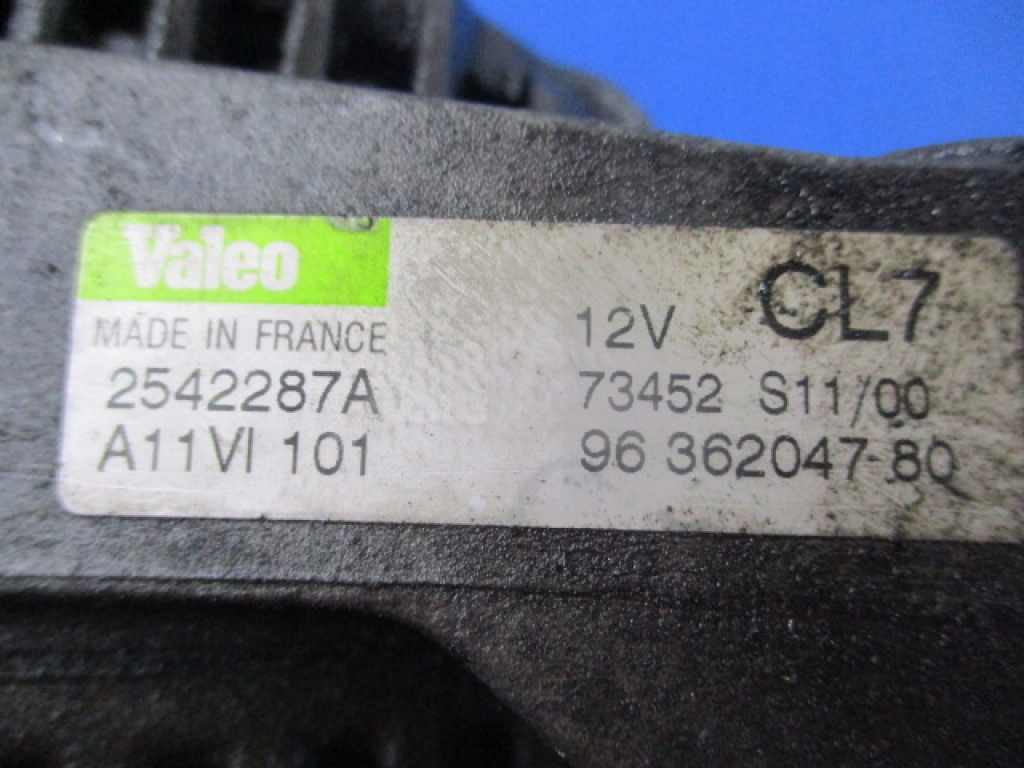 фото №5, Peugeot 206 1.1 генератор 9636204780 valeo 2542287a перевірений