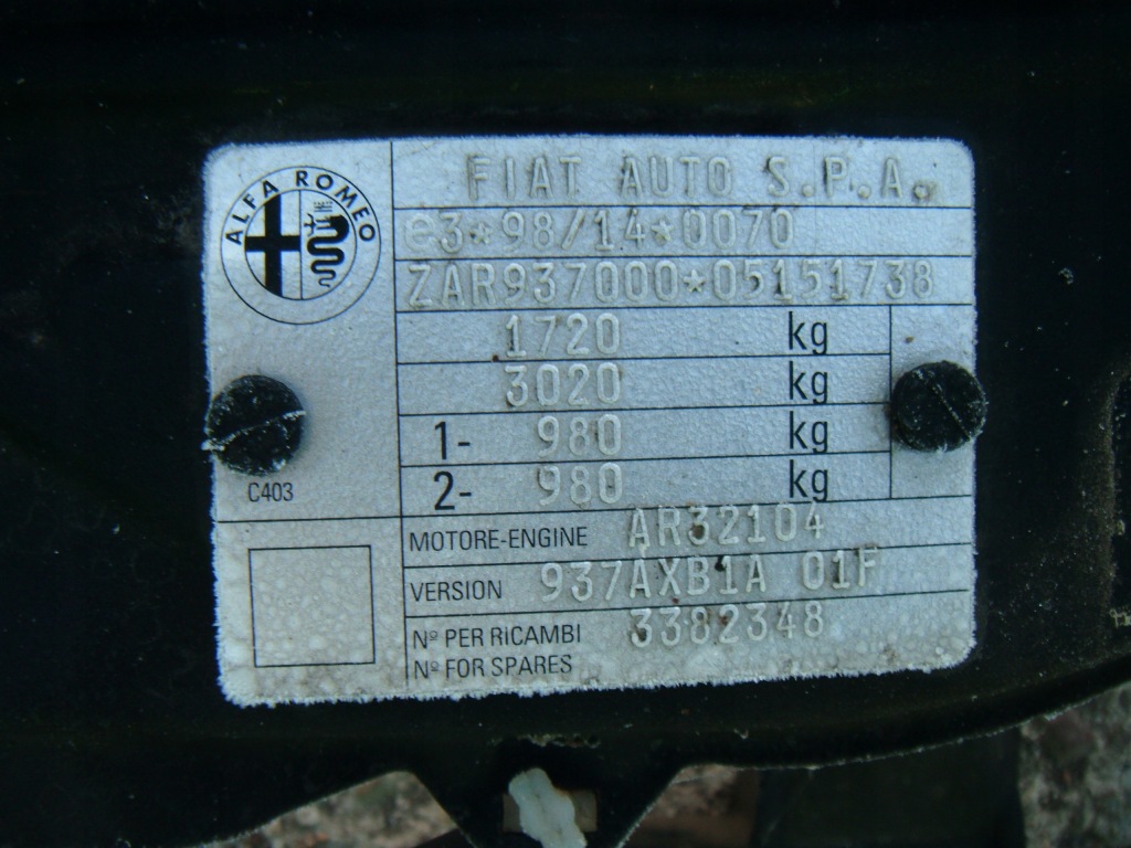 Alfa romeo 147 3d 00- 1.6 ремінь передній верхній Доставка