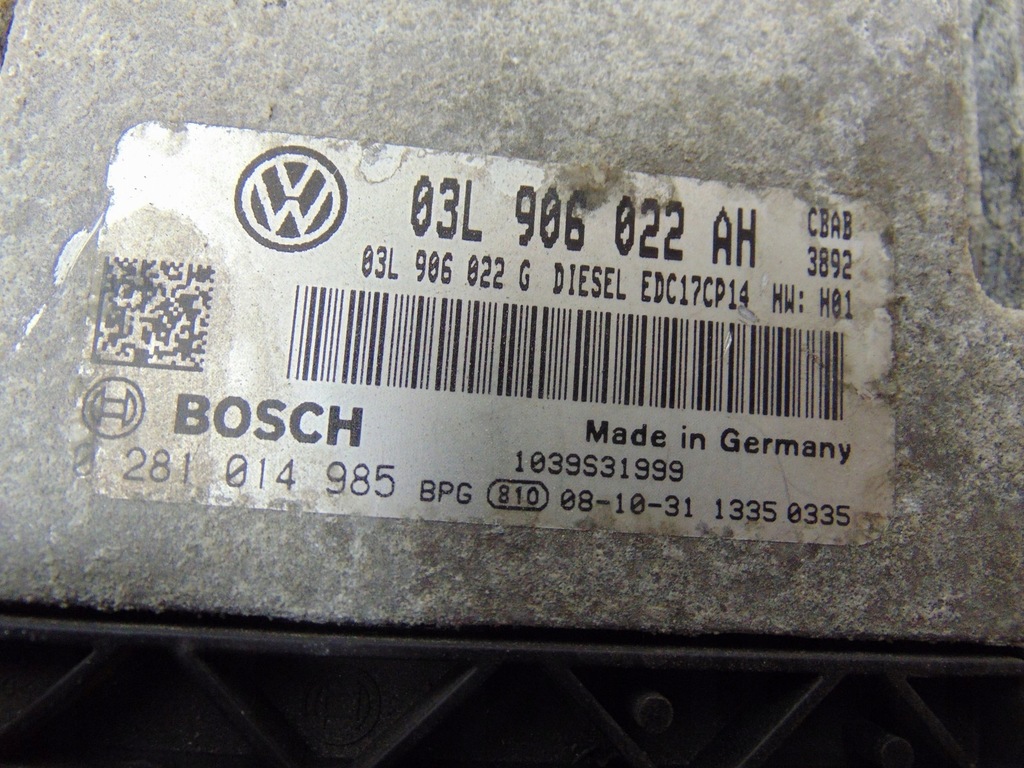 фото №8, Бортовий комп'ютер блок керування двигуна vw golf vi 2.0 tdi