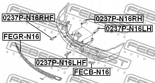 фото №9, Fecb-n16 febest заглушка буксирувальний haku передній zd nissan almera uk