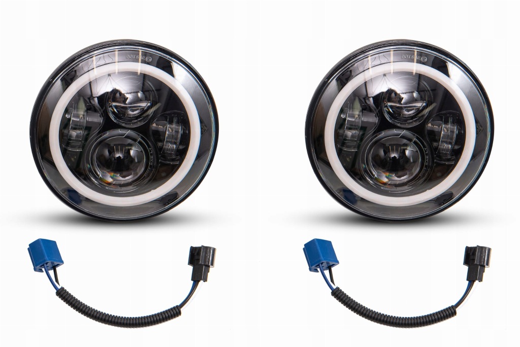 фото №10, Jeep wrangler jl 2018+ лампы передние светодиодные 7'' halo eyes