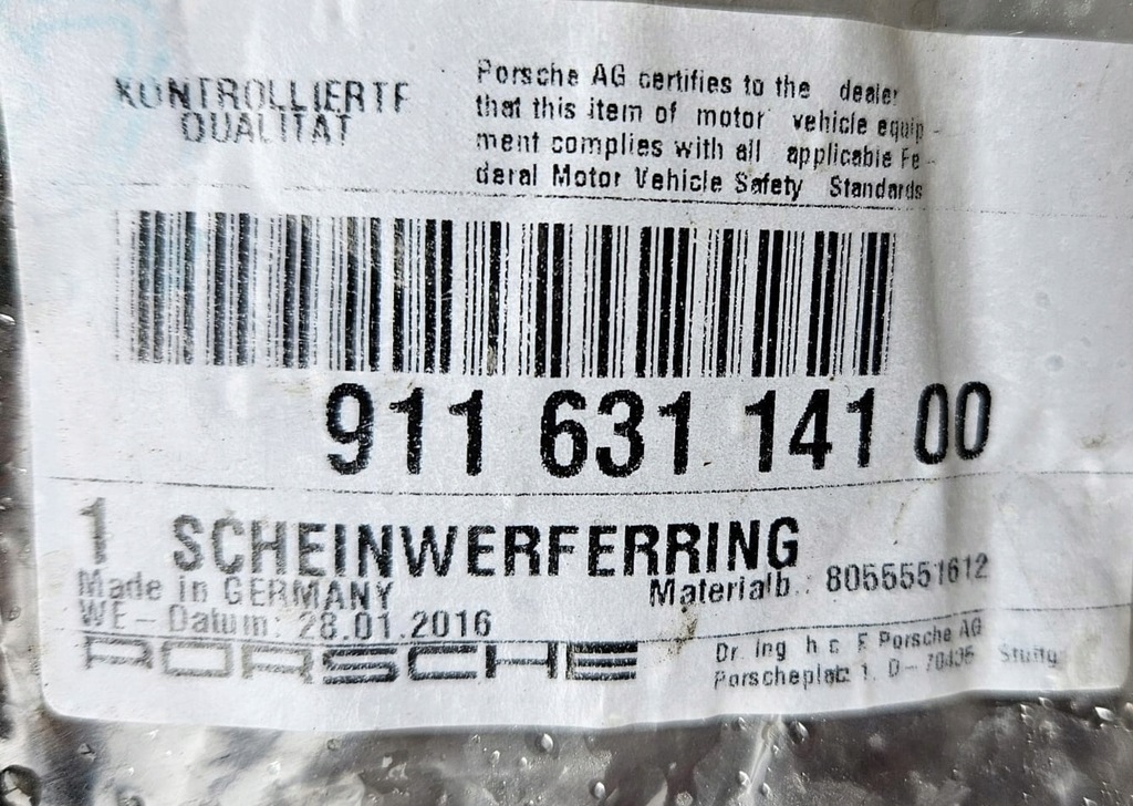 фото №7, Диск фара, лампы porsche 911 73-89 964 88-94 91163114100