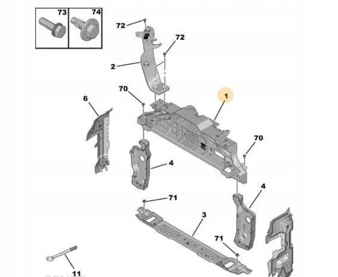 фото №4, Citroen berlingo 18- накладка верхний поперечина org