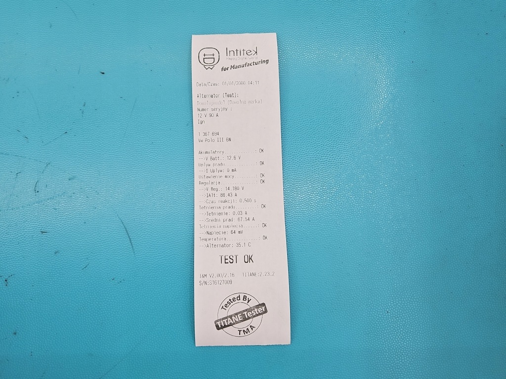 Test генератор vw polo 3 6n 028903026a 1.9d Киев