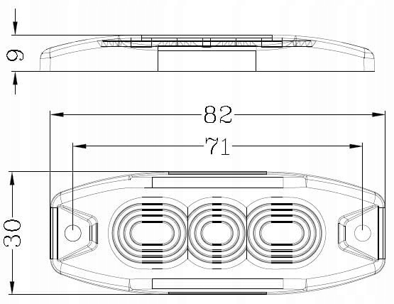фото №6, Лампа попереджувальна led 10/30v czerwona 82x30x9 mm 3 led kramp
