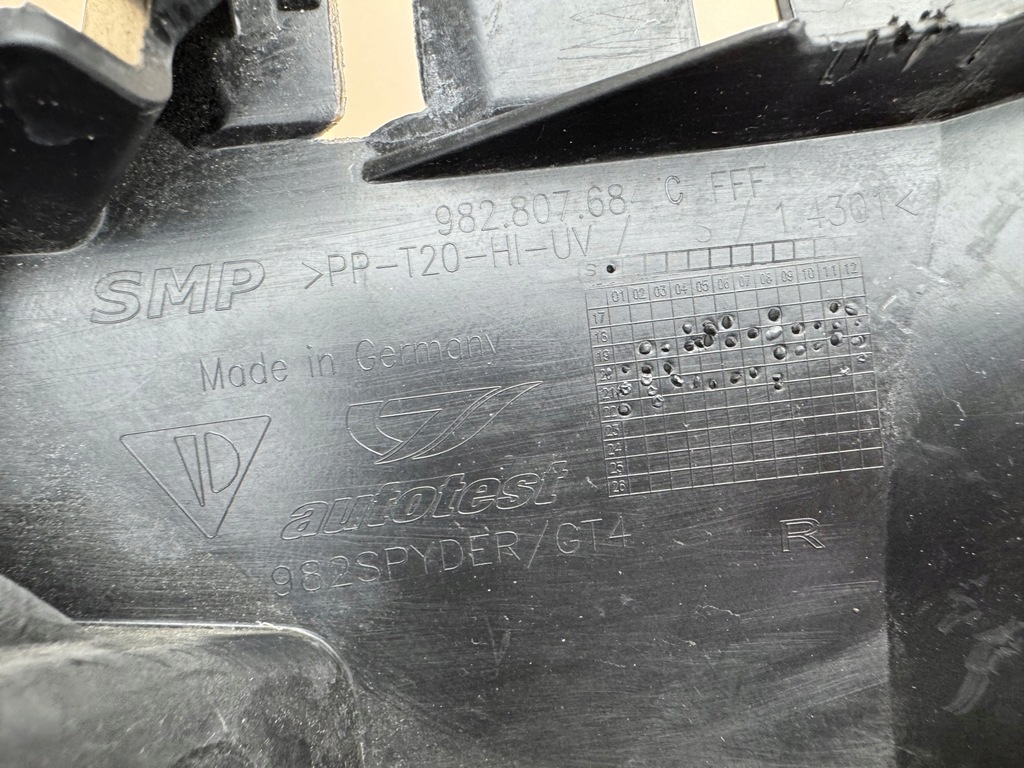 фото №12, Porsche cayman gt4 982 решітка решітка радіатора бампера права 98280768-c