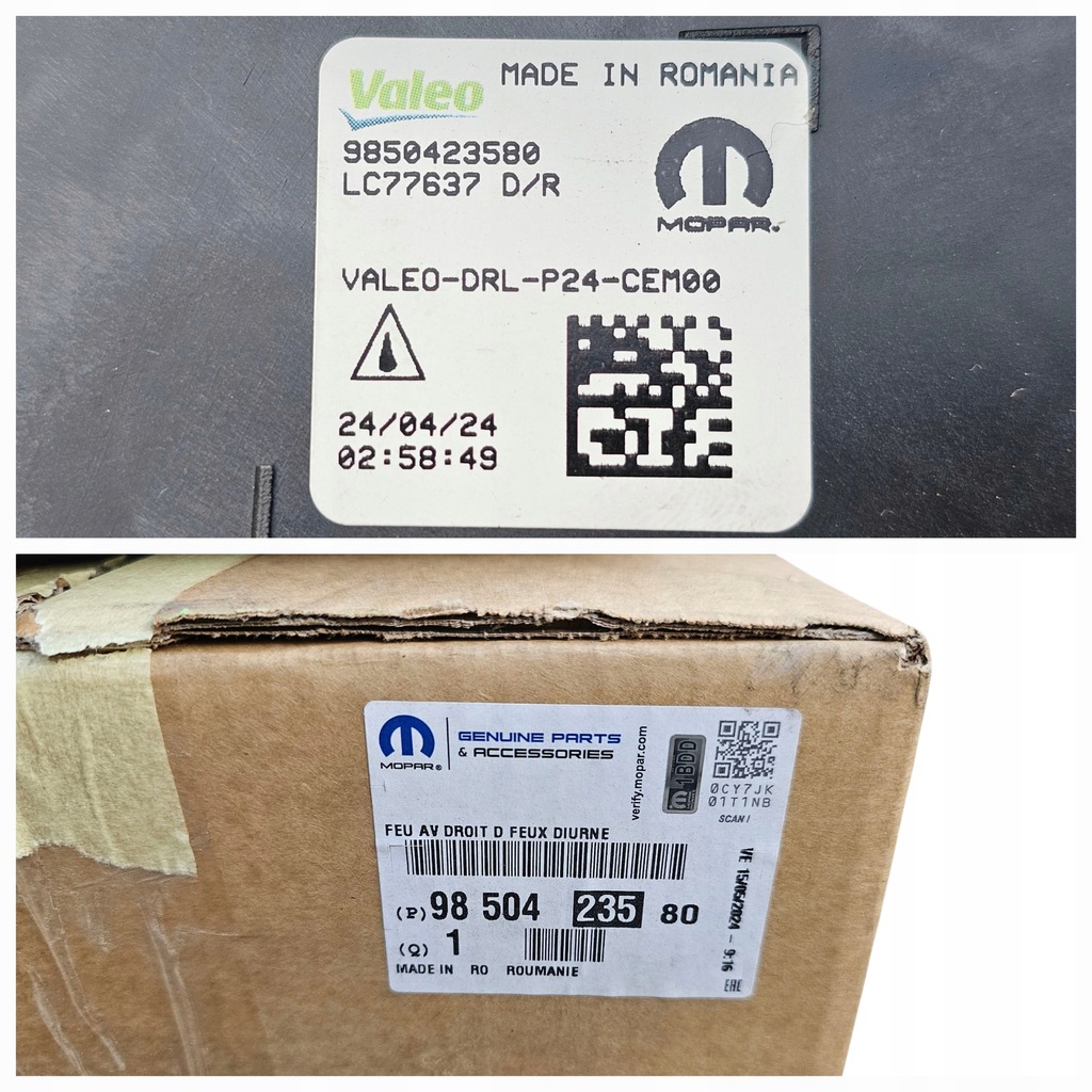 фото №16, Лампа led drl противотуманная фара правый peugeot e-208 e-2008 ii lift 9850423580 org new