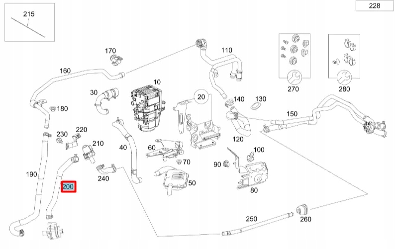 Mercedes-benz glc купе c253 heater труба a2535061500 oem Цена