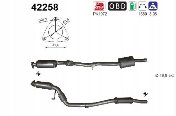 фото №1, Катализатор audi a6 правый 2004- 2.4i v6