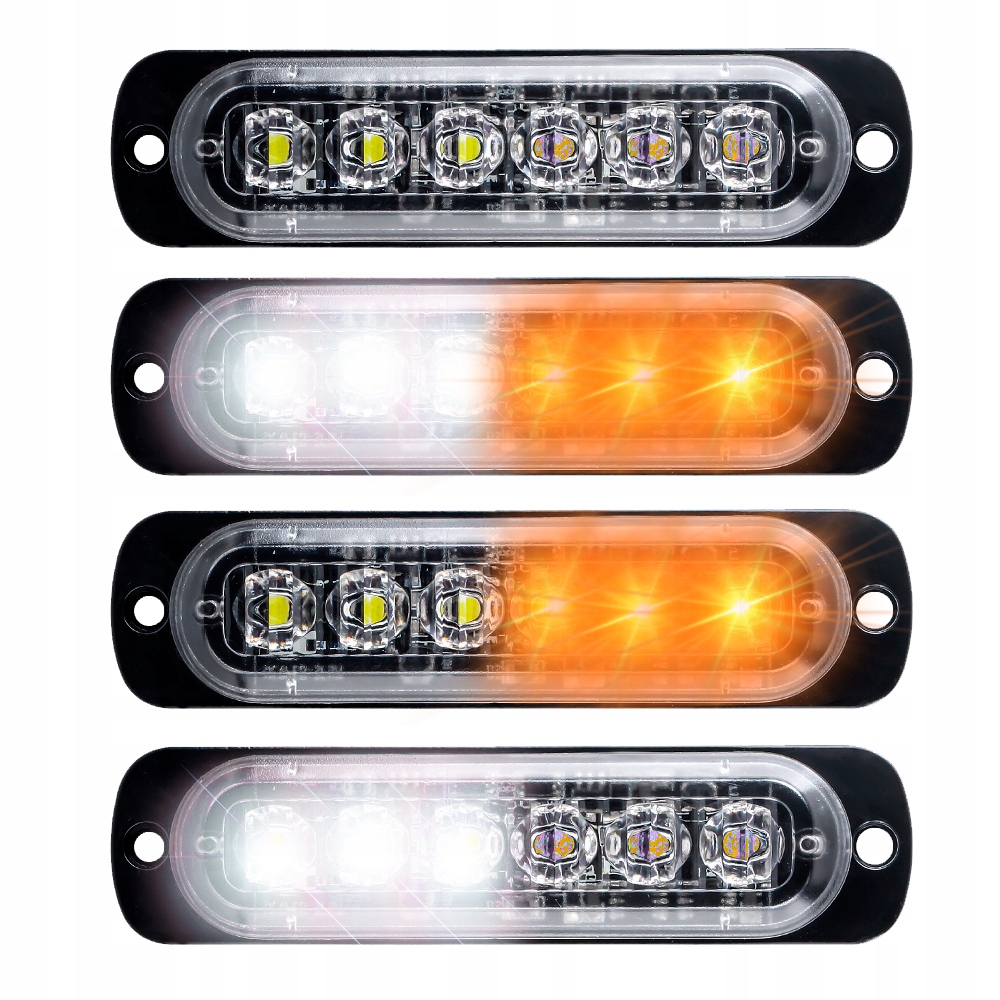 Купить 4x led лампа оранжевый белый błyskowa предупредительная 18 programów габаритный