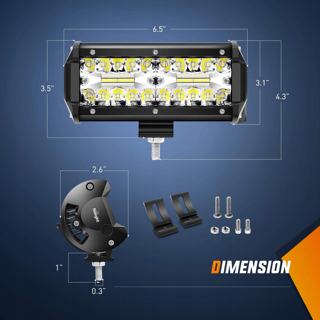 фото №12, Лампа робоча автомобільний протитуманна фара 120w led 2szt