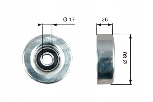 фото №1, Gates ролик направляющая ремень honda city civic viii