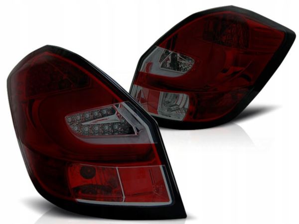 Купить Фонари d. skoda fabia 2 07- red smoke led полоса