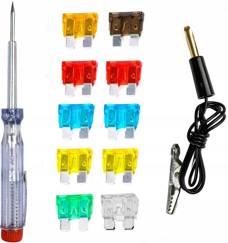 фото №1, Предохранители стандарт набор предохранителей + próbnik тестер напряжения