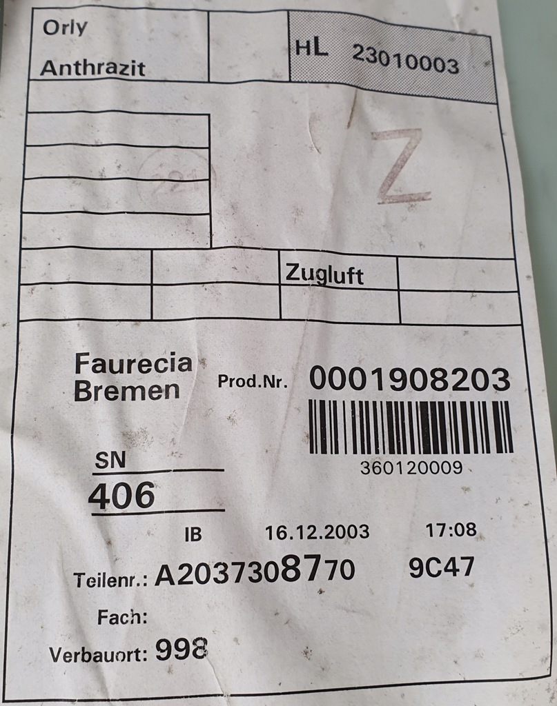 фото №6, Оббивка обшивка двері лівий задня mercedes w203