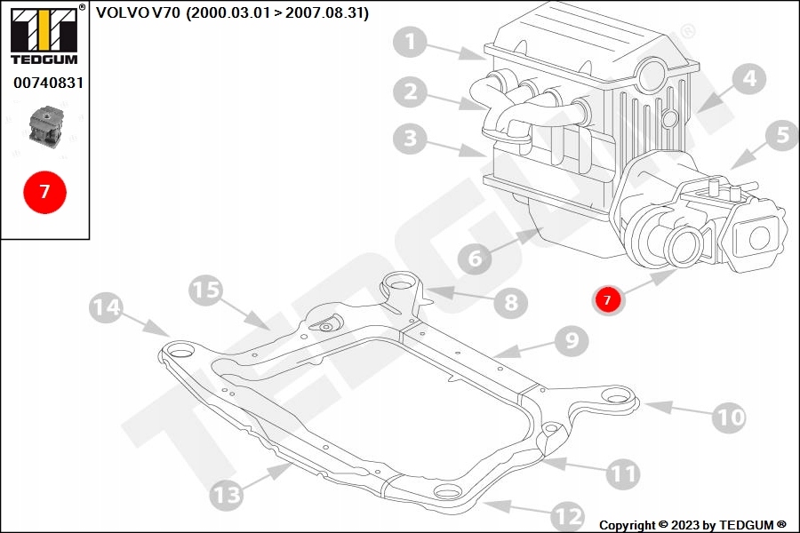 фото №13, Подушка sil. volvo s60 i. s80 i. v70 ii. xc90 i 06.98- 12.14