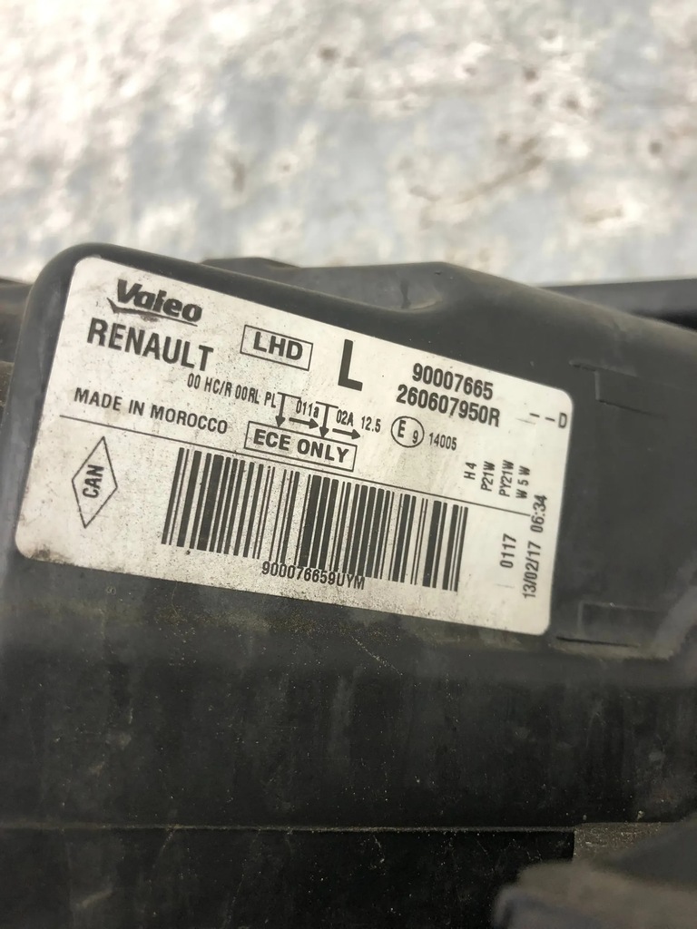 фото №7, Лампа левый перед dacia dokker 260607950r europa