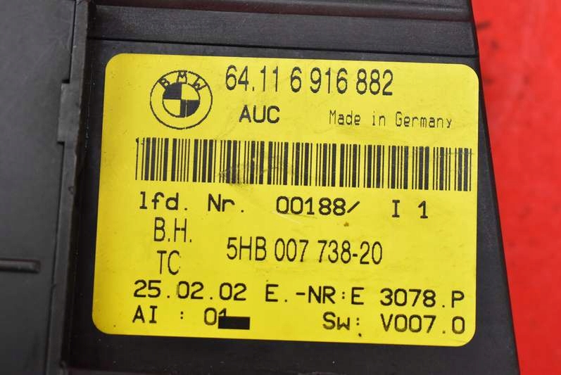 фото №7, Панель керування обдув кондиціонер 6916882 bmw e46 lift 01-06