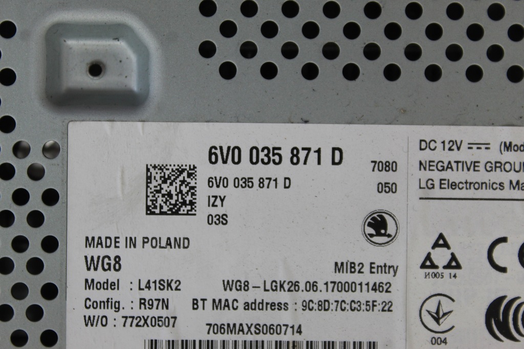 фото №7, Skoda fabia iii радио оригинал 6v0035871d