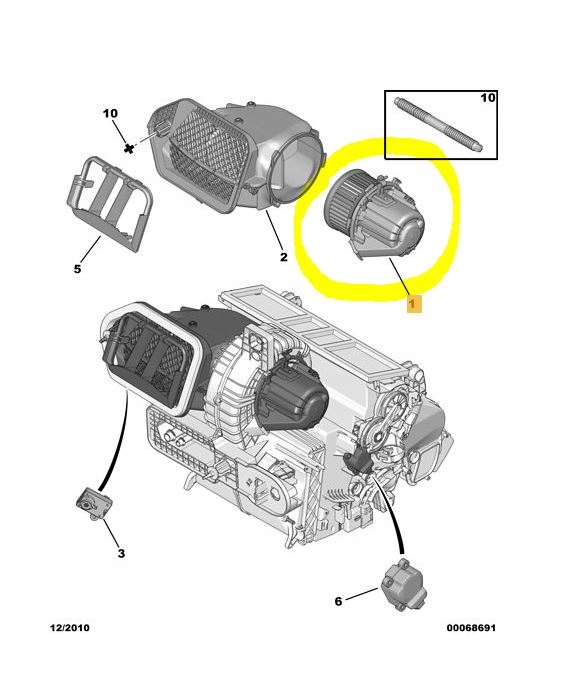 фото №1, Citroën c5 2008- воздуходувка салона обдув двигатель
