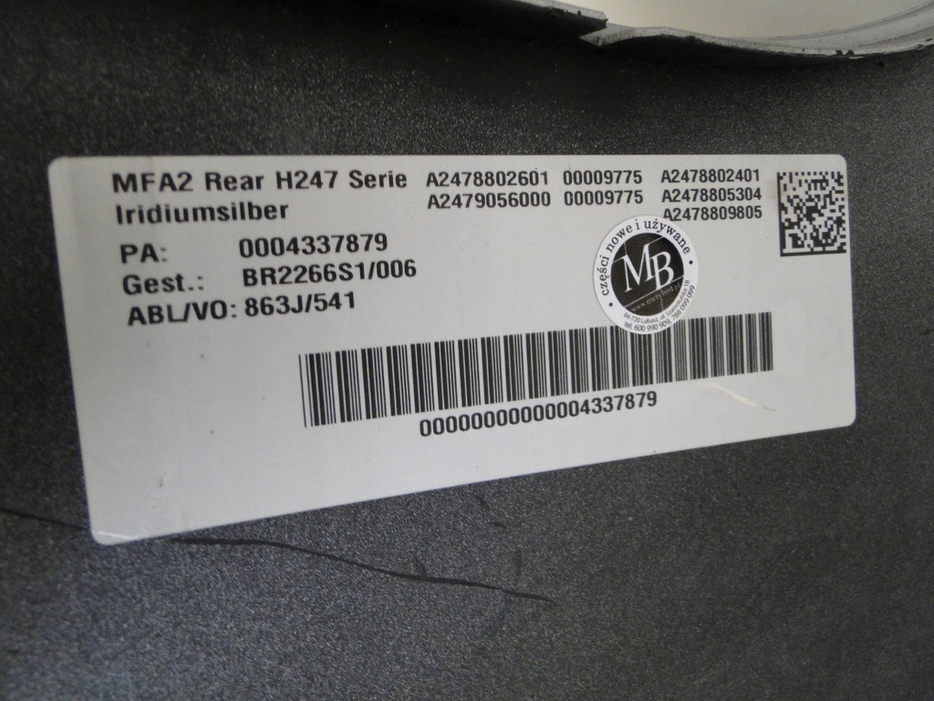 фото №7, Mercedes бампер задний gla 247 h247 a2478802601 pts 775