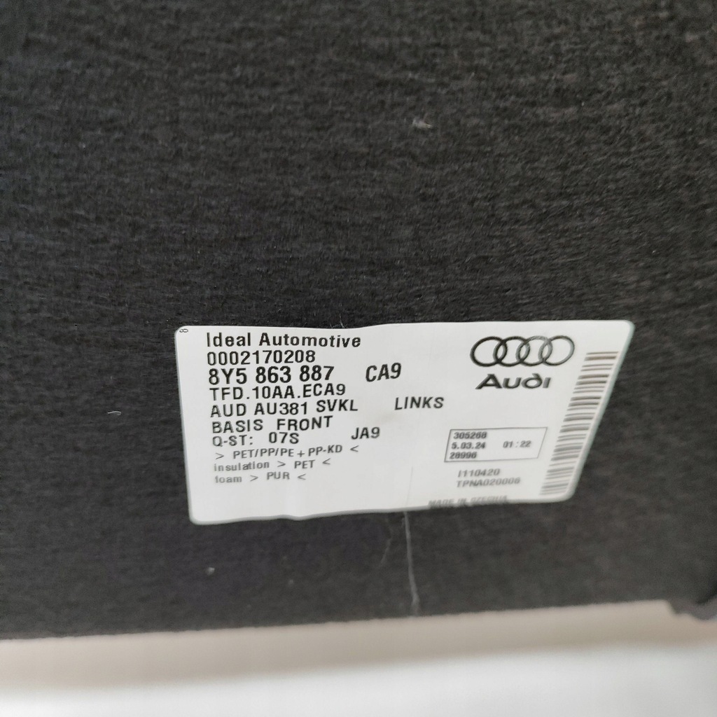 фото №9, Audi a3 8y 2024 левая сторона обшивка / обивка / багажника