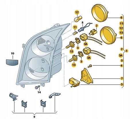 фото №3, Фара vw crafter 2e правая aso