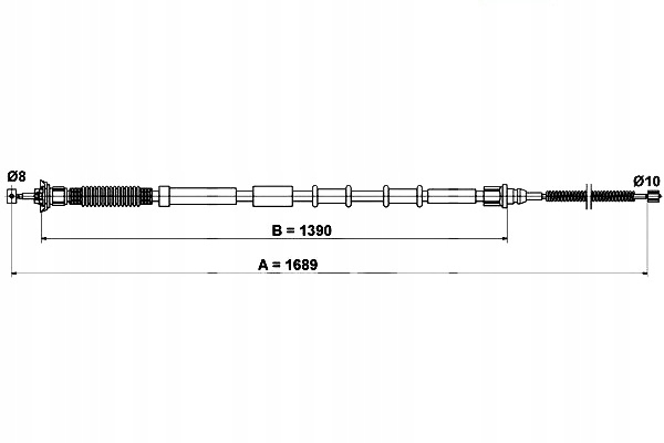 фото №1, Ate трос тормоза ручного fiat grande punto punto