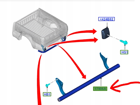 фото №1, Бампер балка задняя ford ranger mk5 2011- оригинальный номер