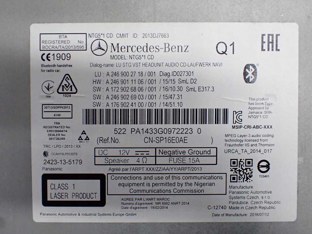 фото №14, Радио навигация navi дисплей europa mercedes cla 117 c117 w117 16r