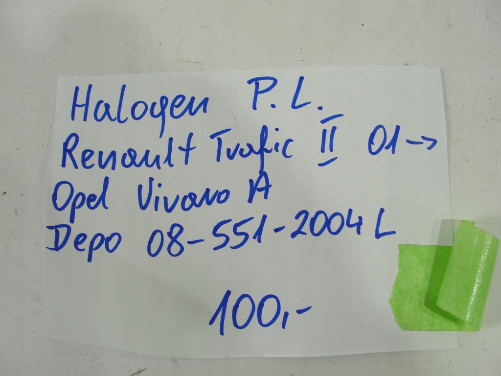 фото №4, Противотуманная фара левый renault trafic vivaro a 01-