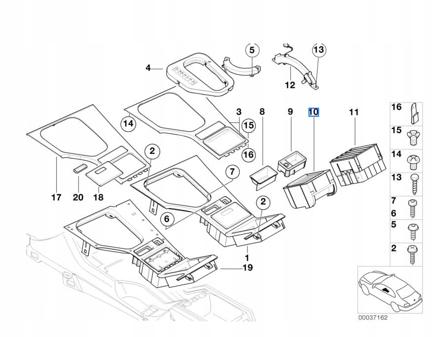 фото №11, Бардачок середній w консолі центральної bmw e39