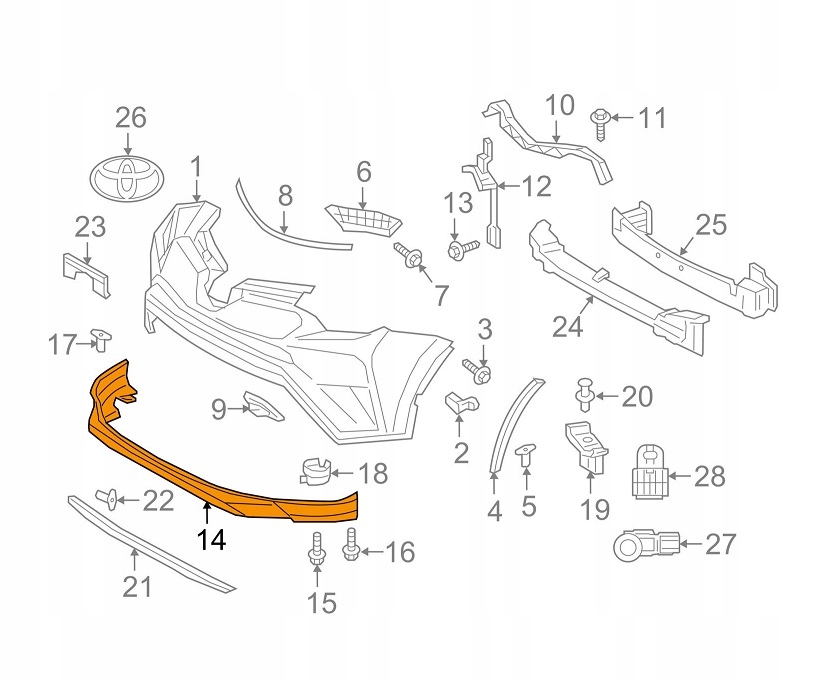 фото №1, Молдинг бампера toyota rav 4 13- 524110r070
