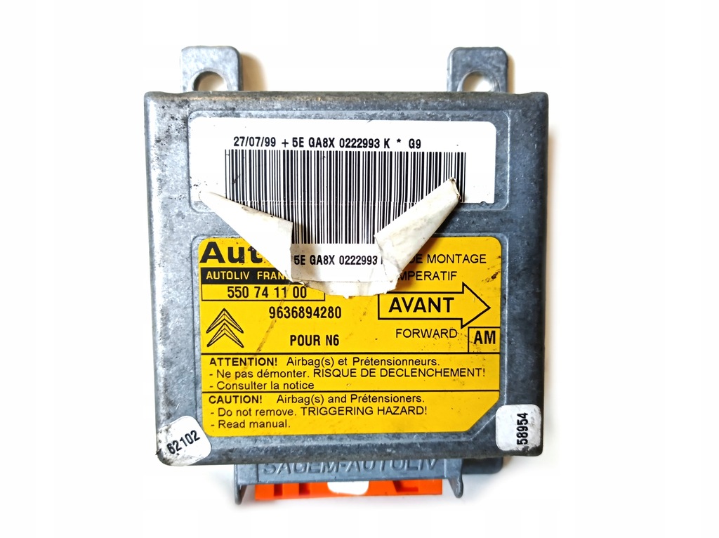 фото №1, Модуль датчик подушка безпеки citroen xsara 550741100