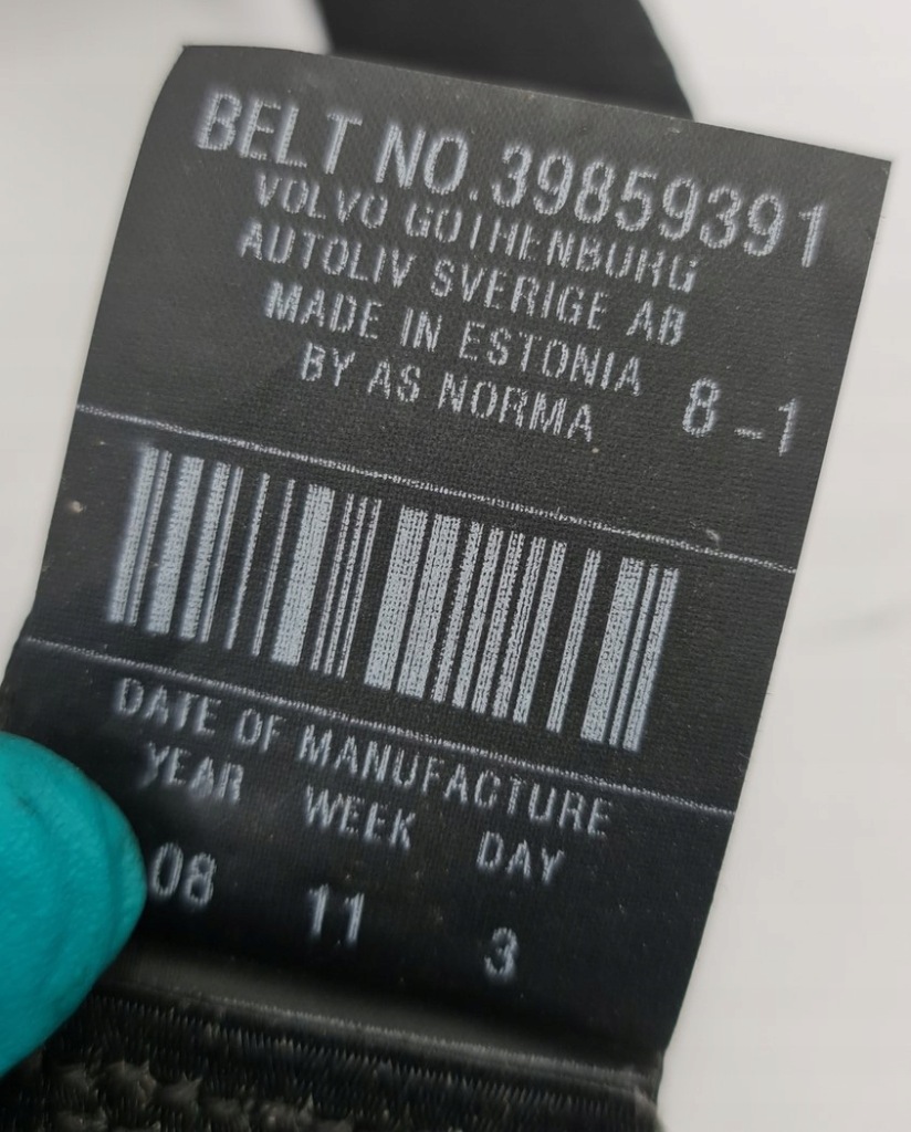 фото №2, Pas натягувач лівий задня volvo xc70 39859391