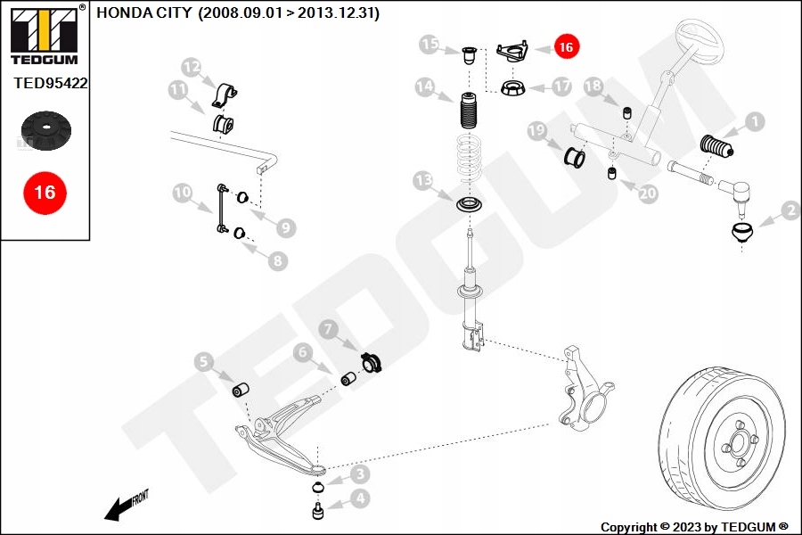 фото №13, Подушка амортизатор. honda p. city 08- jazz 02- le/pr верхний