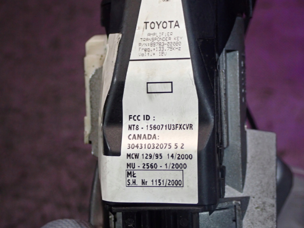 фото №13, Toyota corolla e12 00-08 2.0 замок запалювання ключ pod імобілайзер 45020024