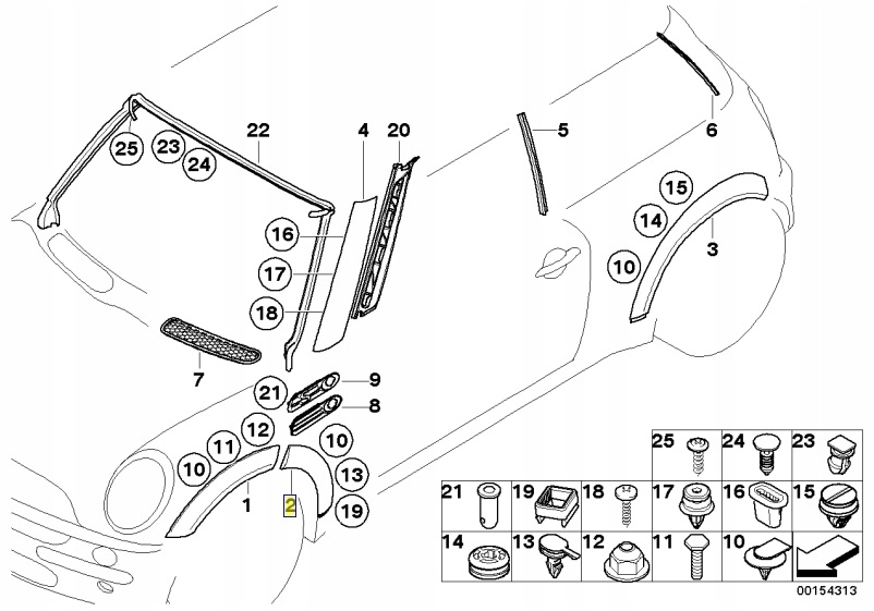 фото №3, Mini r50 r52 r53 молдинг подкрылок левая нижняя
