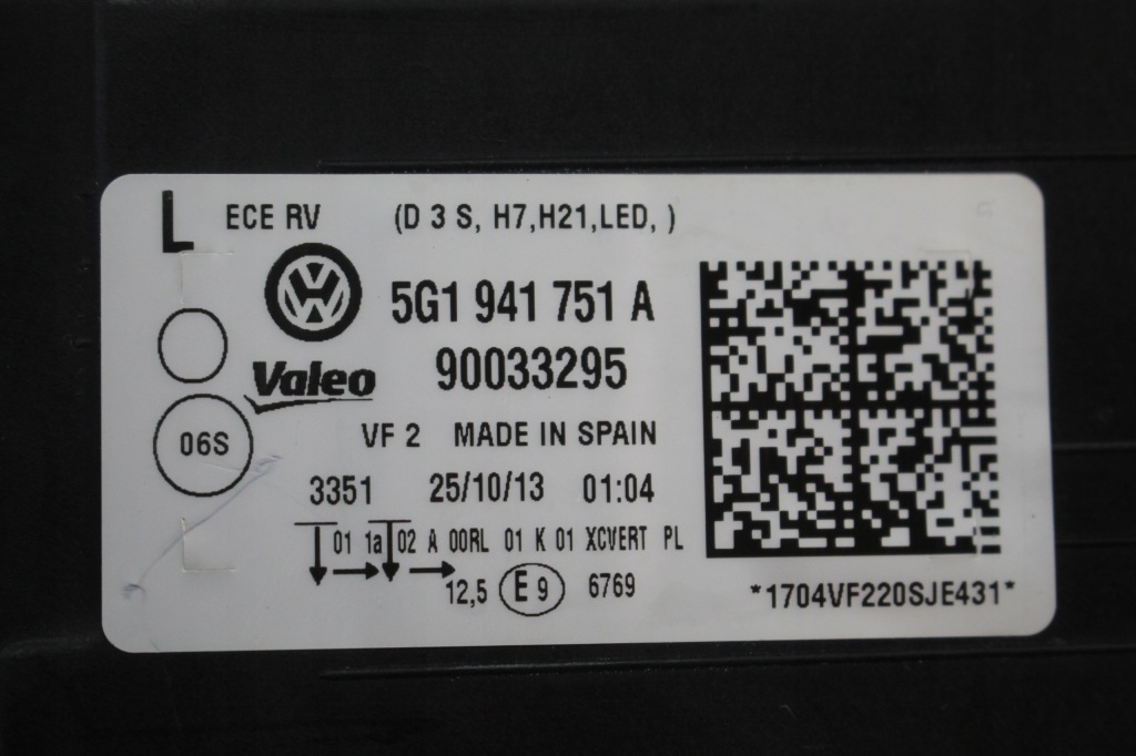 фото №6, Лампа левая перед volkswagen vw golf vii 7 gti ксенон 5g1941751a
