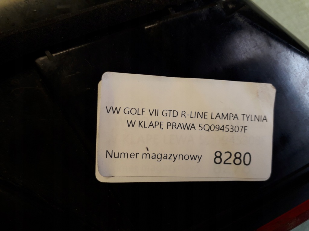 фото №6, Vw golf vii gtd r-line лампа задняя правая w крышка